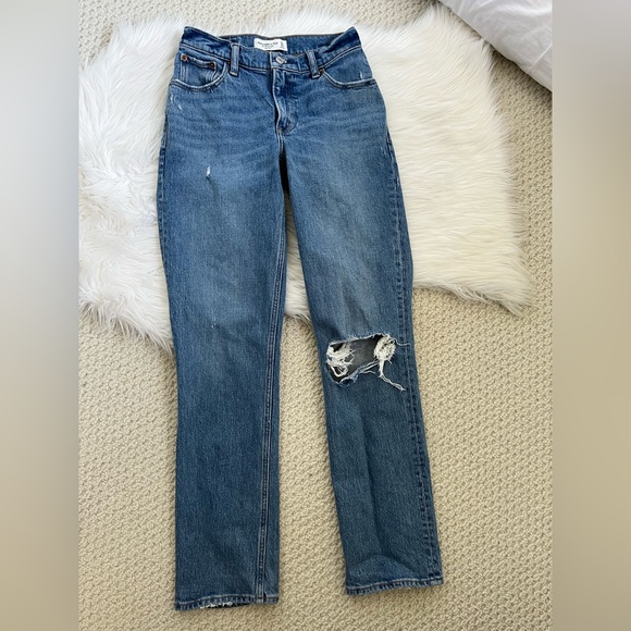 Abercrombie & Fitch Curve Love 90s Straight Jean Low Rise 24 - Picture 6 of 6
